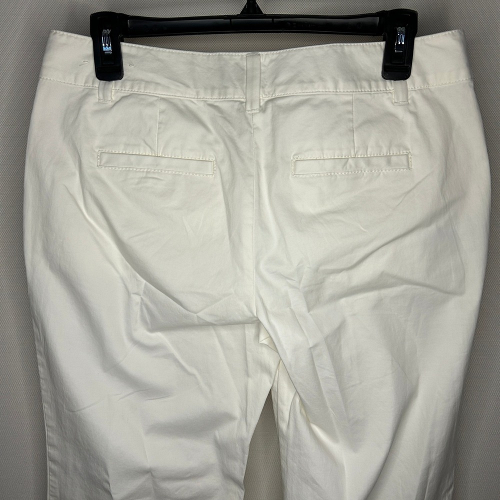 Ann Taylor Lindsay White Flare Pants Women 4 Cotton Blend Office Casual NWOT - Picture 9 of 10